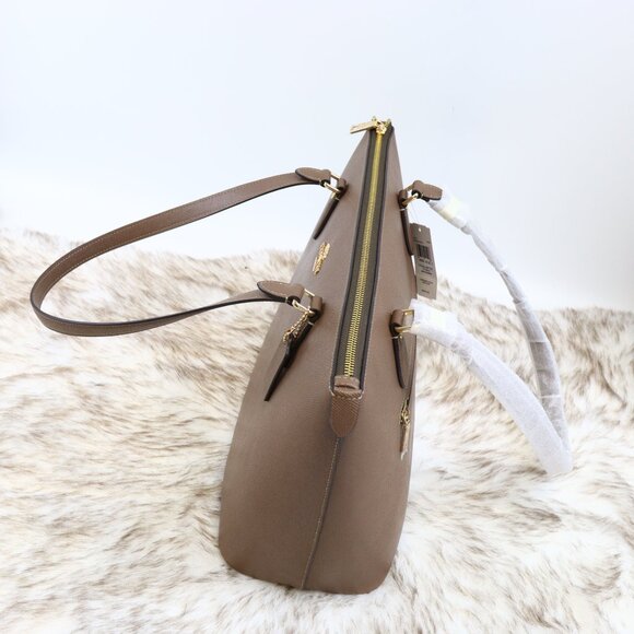 Coach Gallery Tote Bag Leather CV402 Gold/Dark Stone - Picture 9 of 12